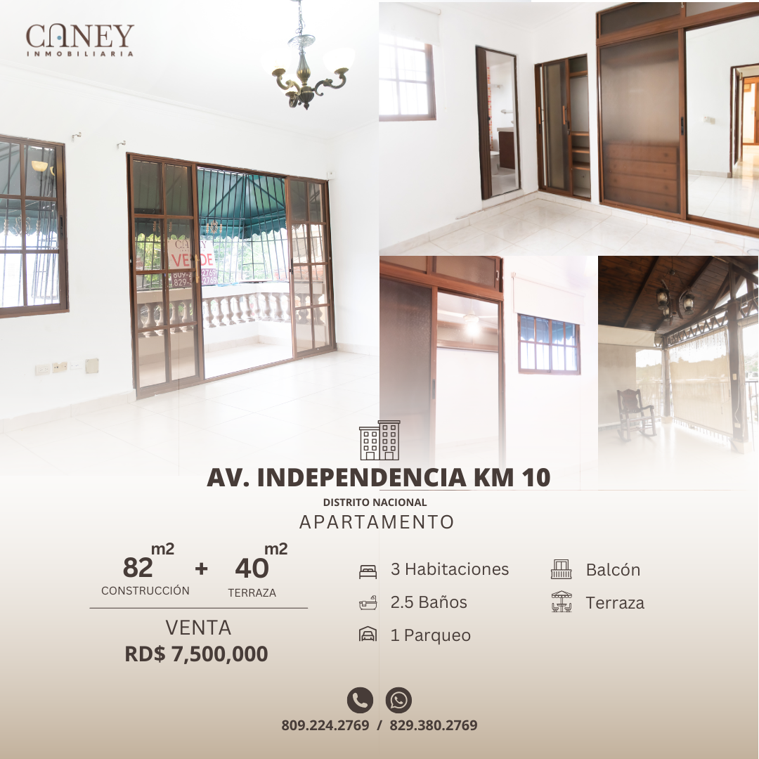 Apartamento con terraza en Av. Independencia Km 10